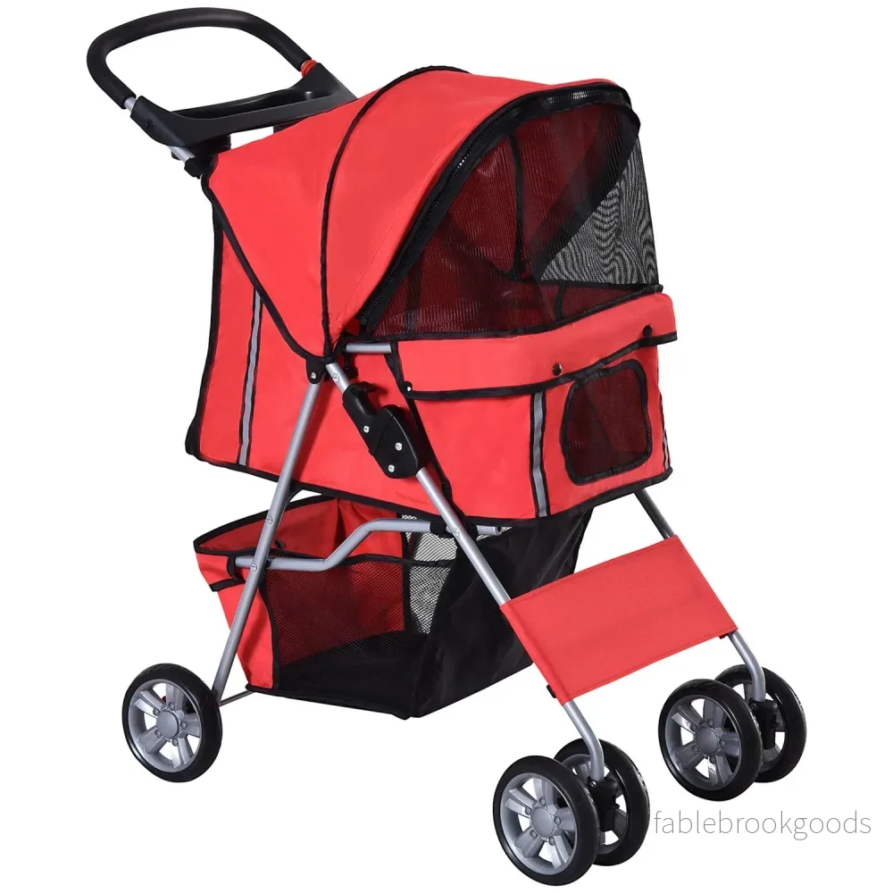 Röd hundvagn – Lätt, hopfällbar, Jogger Style Röd hundvagn – Lätt, hopfällbar, Jogger Style