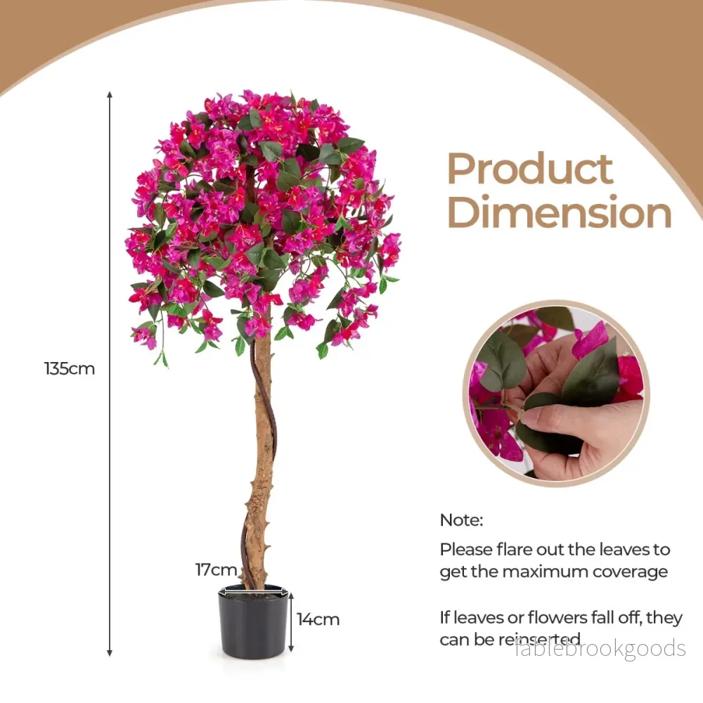 pack – konstträd med blommor konstväxt i kruka konstgjort – 2 135 cm – Grön - Bild 2