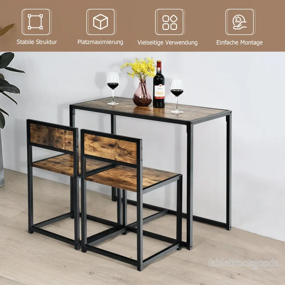 st – Bord Grupp Set + Stolar Antik – 3 2 – Brun - Bild 2