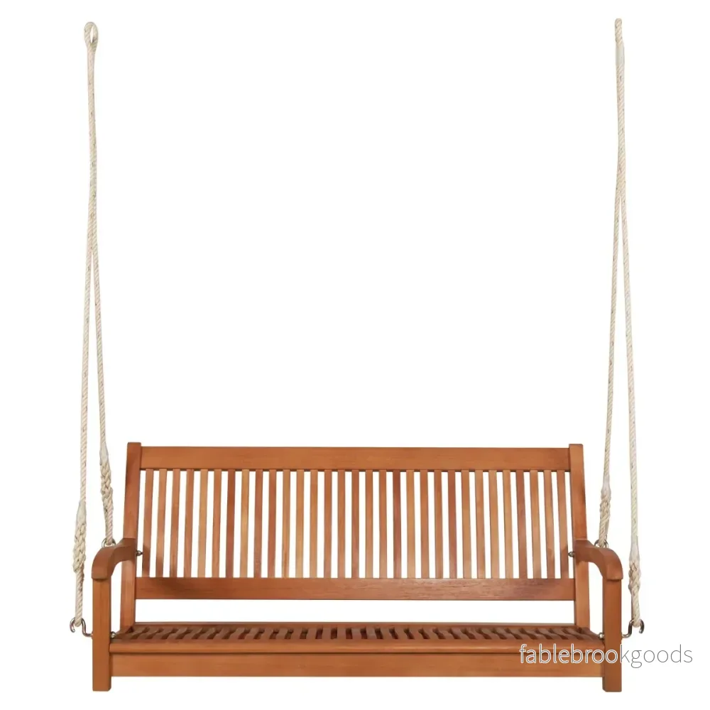 Svängbänk – Eucalyptusgunga med robusta rep Naturlig – 2 126 x 62 x 60 cm – Natur - Bild 3