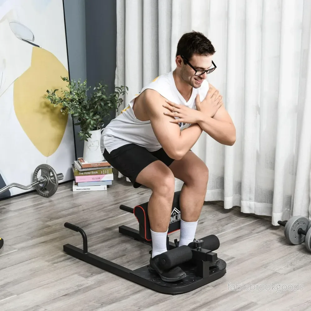 Justerbar 3-i-1 Sissy Squat & Leg Trainer, stål, svart - Bild 2