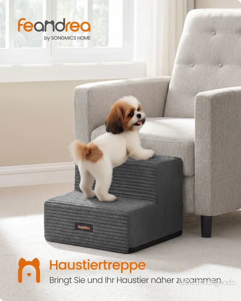 Hondentrap - Met Antislip Treden - Voor Kleine Honden - Loodgrijs - 30 x 38 x 28 cm - Bild 2