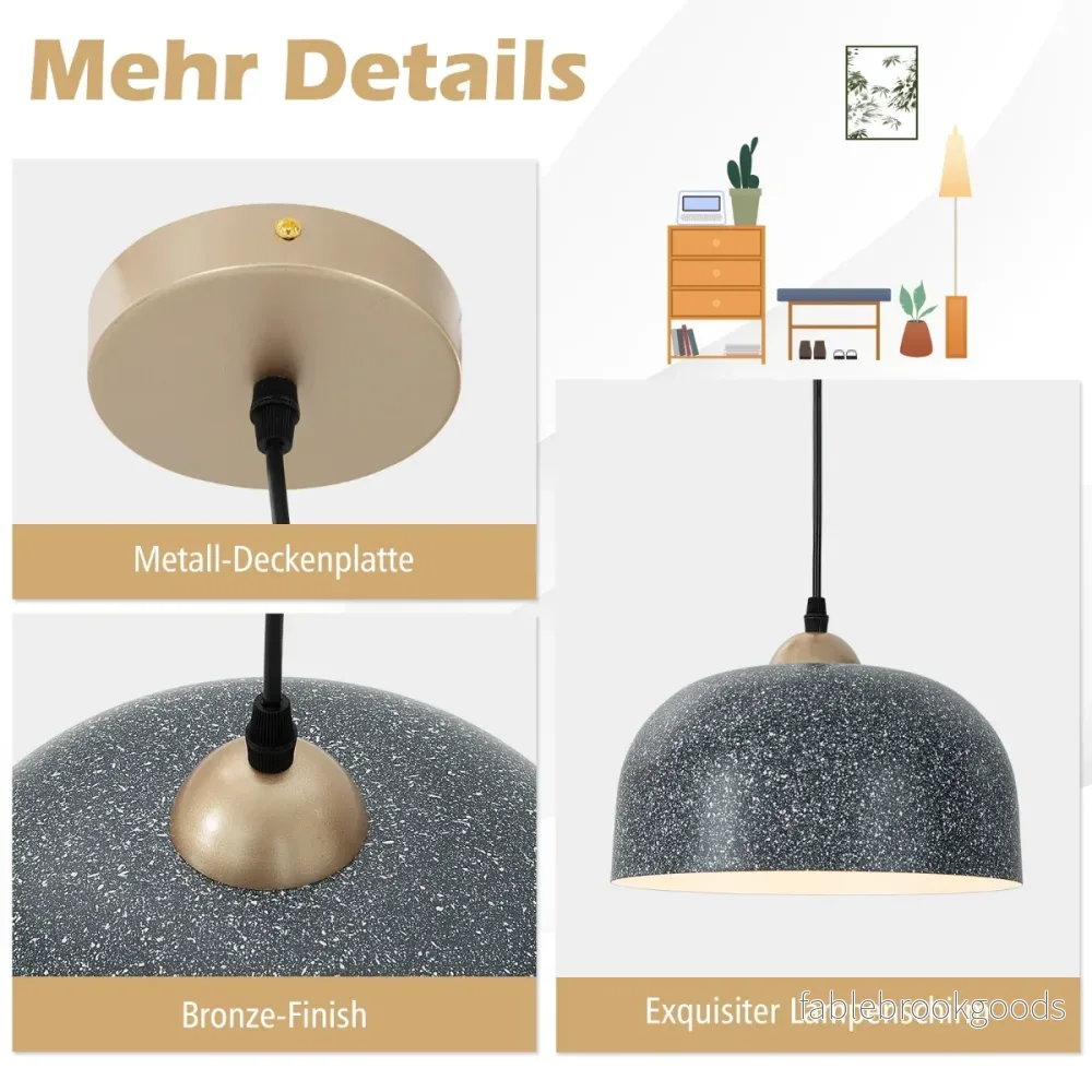 Taklampa – med justerbar hängkabel och E27 socket pendellampa hänglampa – Grå - Bild 2