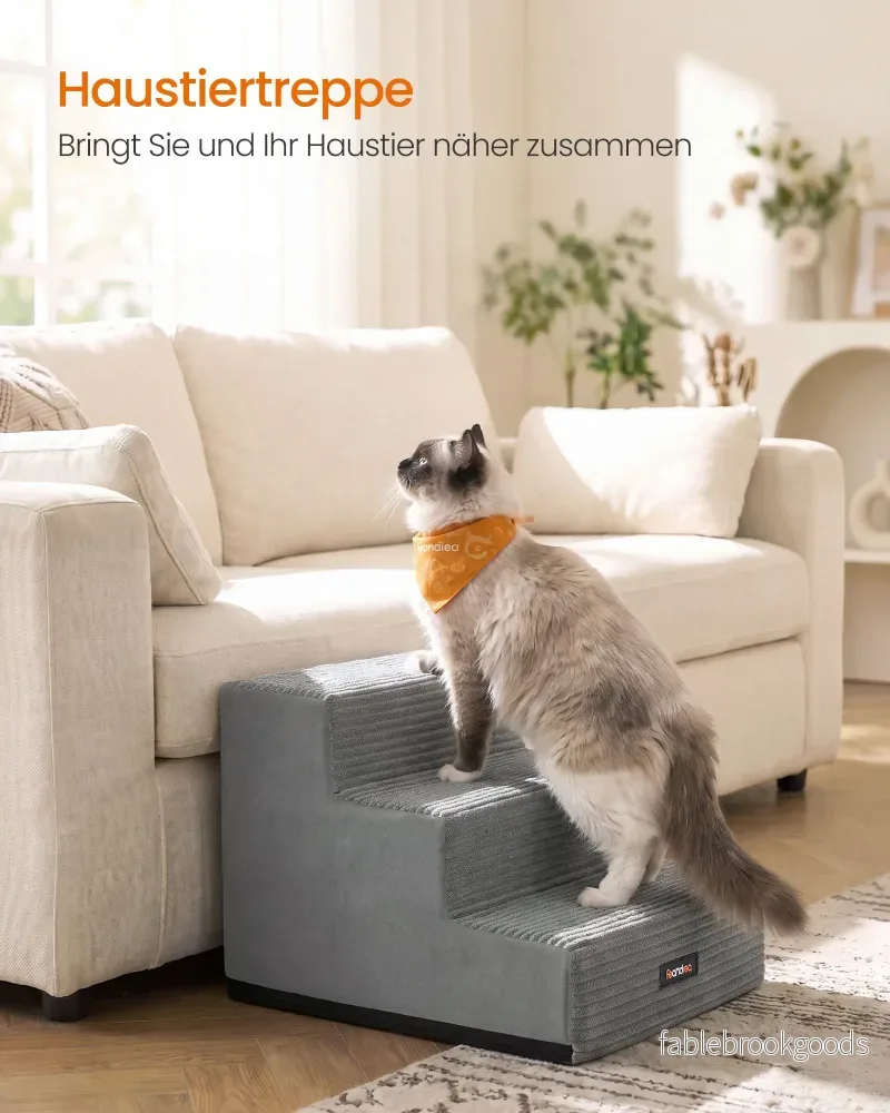 Hondentrap - Met Antislip Treden - Voor Kleine Honden - Grijs - 46 x 40 x 33 cm - Bild 3
