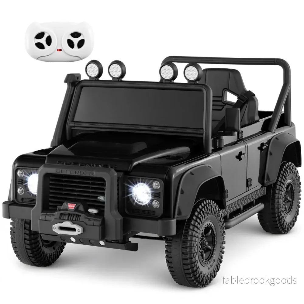 Land – Rover Defender elbil med fjärrkontroll för föräldrar – Svart