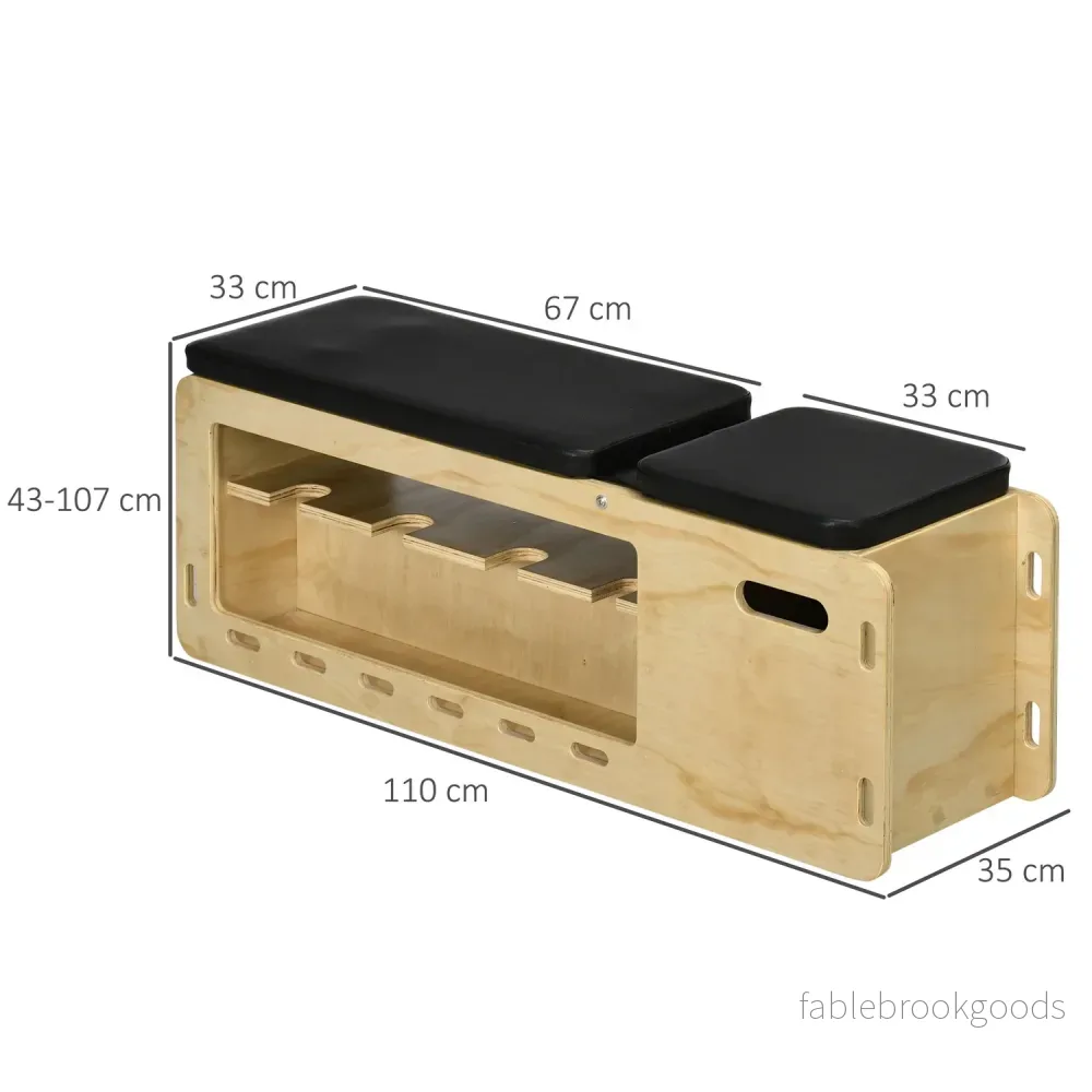 Justerbar viktbänk med förvaringsbox, motståndsband - Bild 3