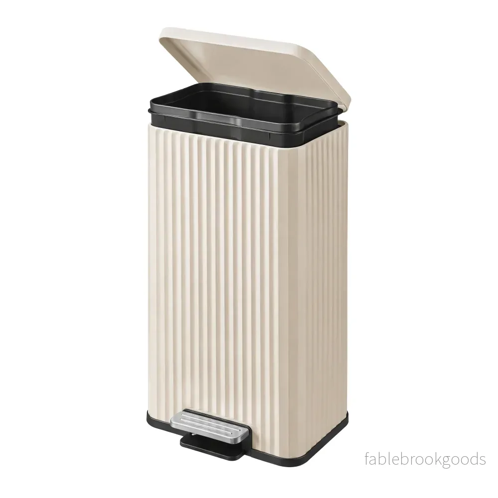 Pedaalemmer - Met Softclose-deksel en Uitneembare Binnenemmer - Beige - 33,6 x 29,8 x 59,5 cm - Bild 2