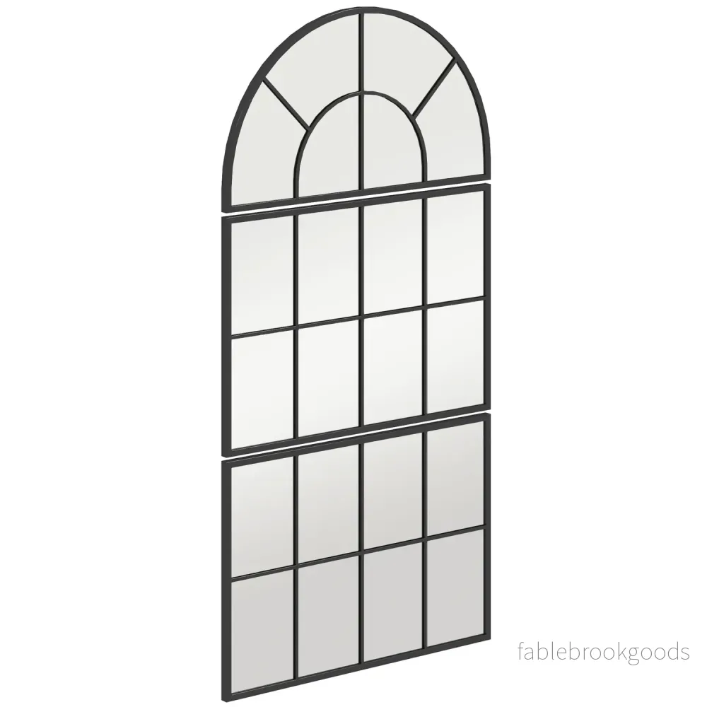 Arch Wall Mirror Set - 3 metallinramade delar för heminredning