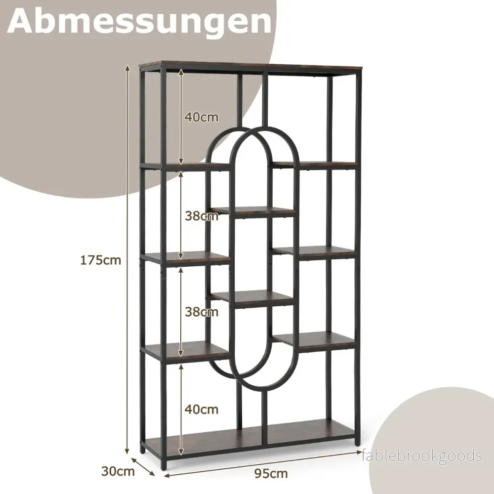 vånings – bokhylla Ställhylla Geometrisk förvaringshylla och – 5 – Brun - Bild 2
