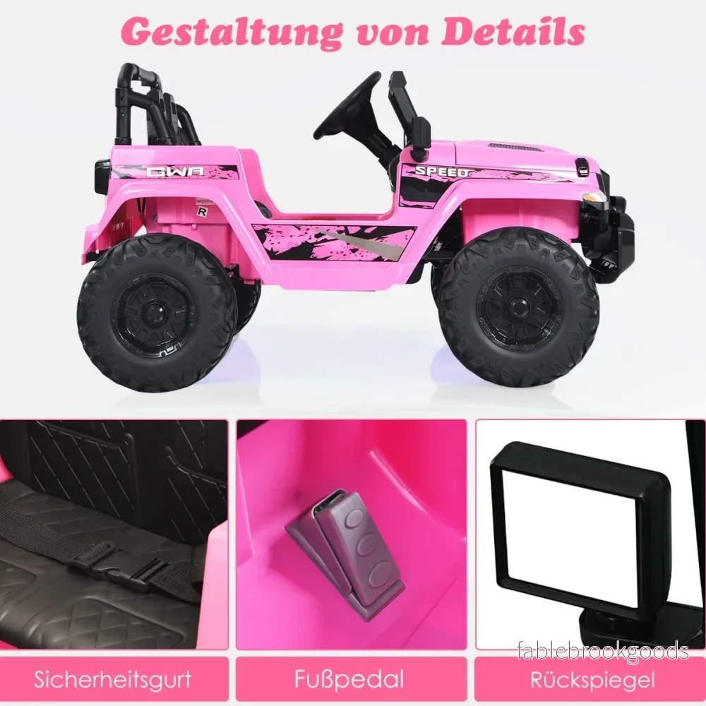 Batteridrivet – elfordon för barn med säte – 1 114 x 78 x 67 cm – Rosa - Bild 3