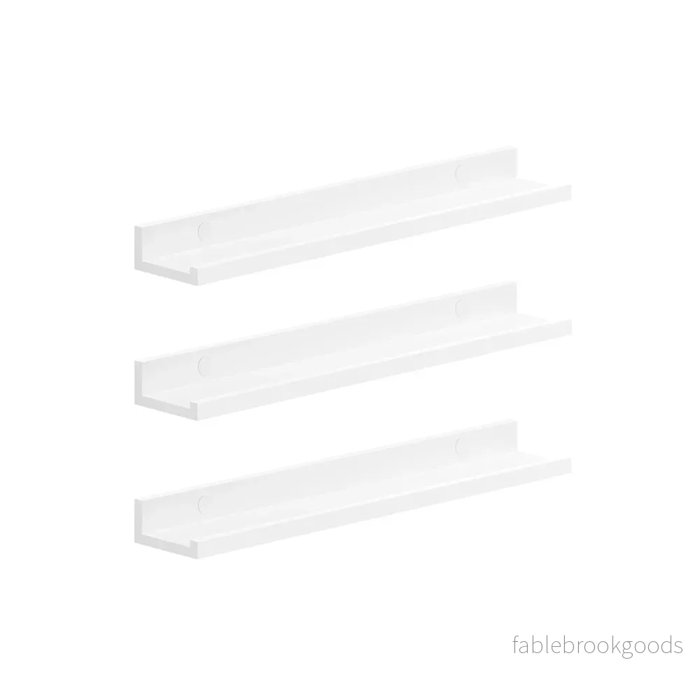 Vägghyllor set om 3 – 60 cm breda – vit Vägghyllor set om 3 – 60 cm breda – vit