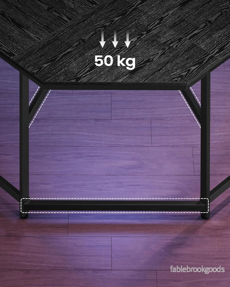 L-format skrivbord – Lätt att sätta upp – Ebony Black-Ink Black - Bild 3