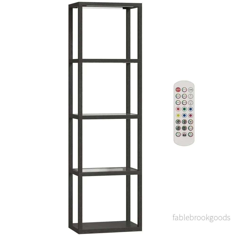 RGB-golvlampa med glashyllor, LED, fjärrkontroll, musiksynkronisering