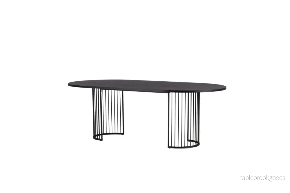 Hamneskär Matbord 220x110 Svart – Ovalt Matbord för 8 Personer | Vind - Bild 2
