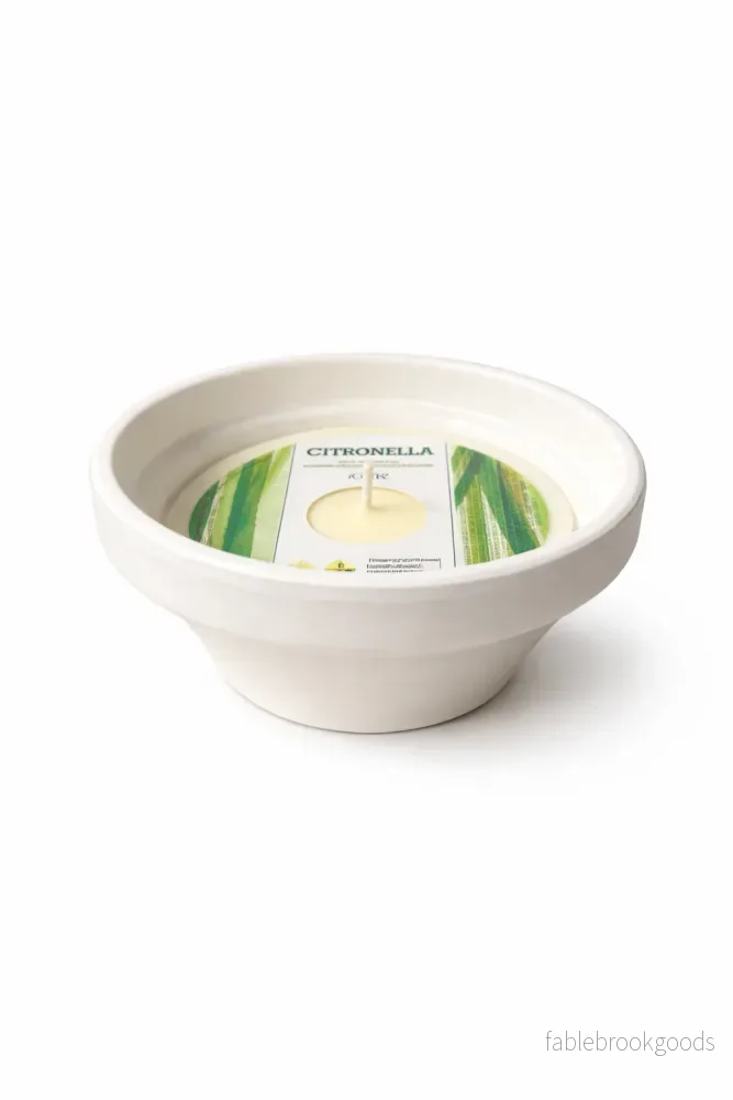 Doftljus Citronella i terrakottaskål 55×120 mm (vit) från Roura Doftljus Citronella i terrakottaskål 55×120 mm (vit) från Roura