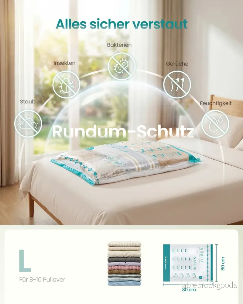 Vacuümzakken - 80 x 60 cm - Transparant - Geschikt voor kleding en beddengoed - Totaal gewicht 0,5 kg - Bild 3