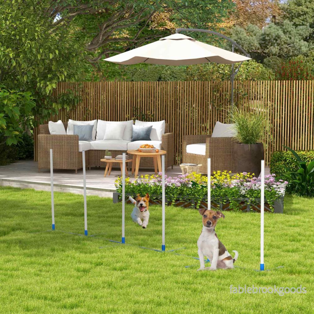 Hundträningsslalomstavar Set med Bärväska, 305x60x94 cm - Bild 2