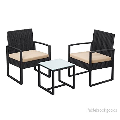 Trädgårdsmöbelset – Ergonomisk design – Rottinglook – Svart Trädgårdsmöbelset – Ergonomisk design – Rottinglook – Svart