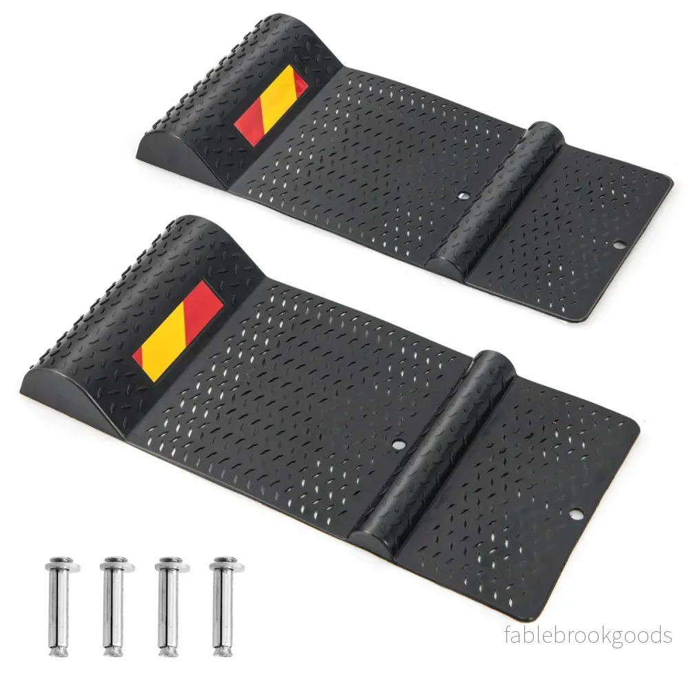 pack – parkeringsmattor med fartgupp Robust parkeringshjälp varningsränder Premium hjulstoppare – 2 – Svart - Bild 2