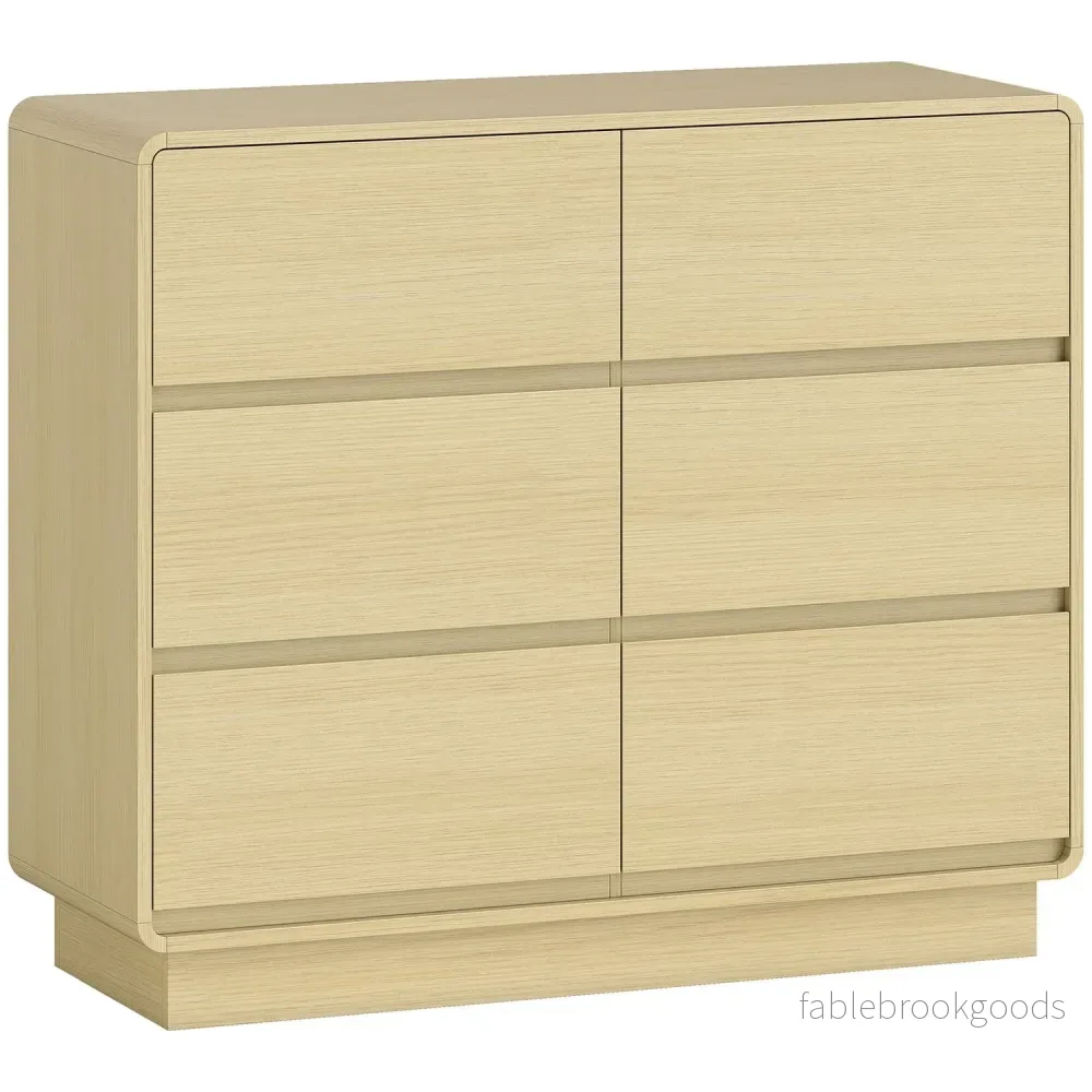 Skänk med 6 lådor, 100 cm, naturträfinish