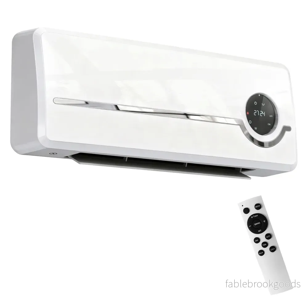 Väggmonterad keramisk värmare, 2000W, fjärrkontroll, LED-display