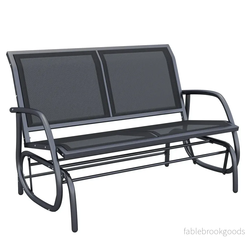Black Metal Garden Swing – 2-sits, 120 x 70 x 88 cm Black Metal Garden Swing – 2-sits, 120 x 70 x 88 cm