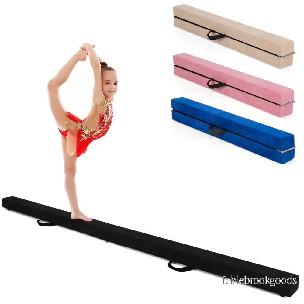 Balansbalk – Gymnastikträning Vikbar Hållbar Fitness – 2,1 m – Svart - Bild 2