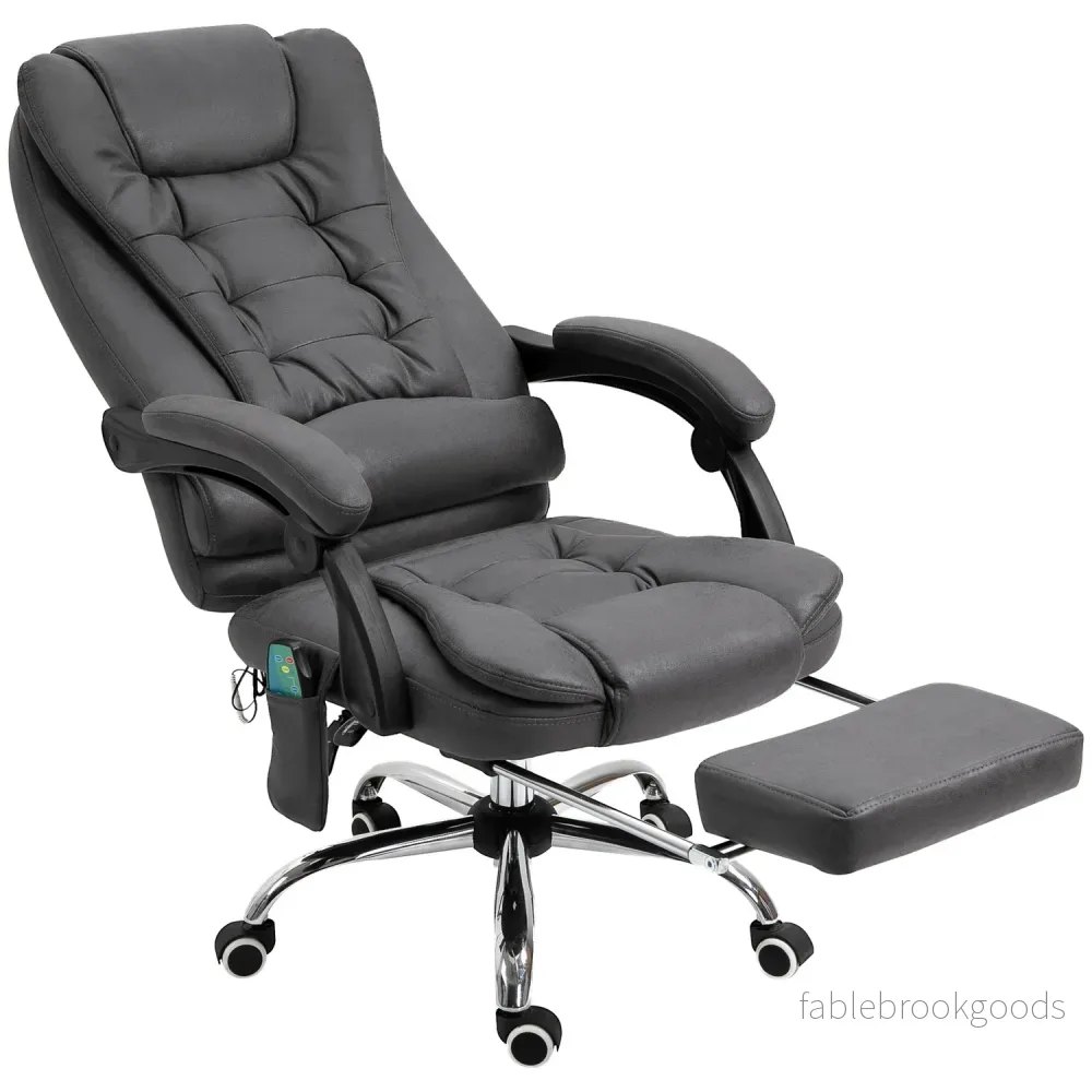 Ergonomisk kontorsstol med massage, värme & fotstöd