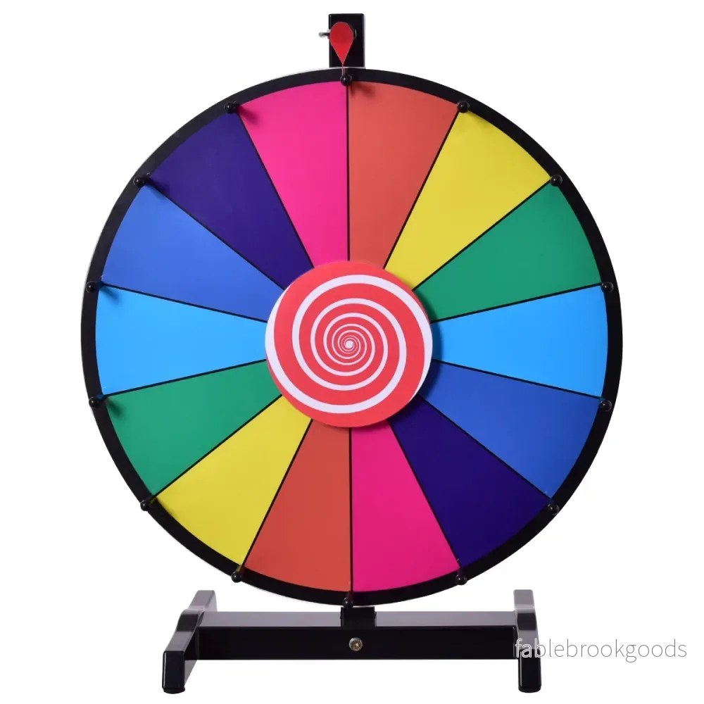 18" – Wheel of Fortune Toy with Eraser och Marker Pen Games for Lottery – Ø 48 cm – Färgglad - Bild 3