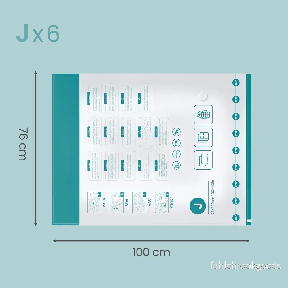 Vacuümzakken - Set van 6 - 100 x 76 cm - Herbruikbaar - Transparant - Bild 3