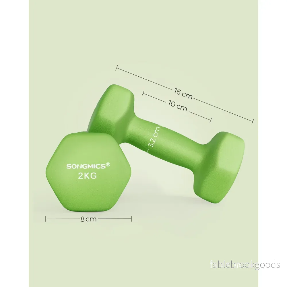 Hantelset – Ergonomiskt grepp – Halkfritt – Grön - Bild 2