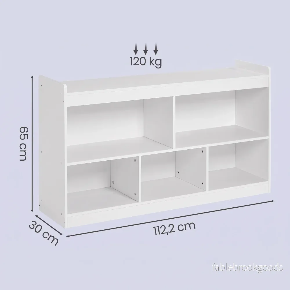 Kinderrek - Montessori Speelgoed- en Boekenrek - Wit - 30 x 112,2 x 65 cm - Bild 3