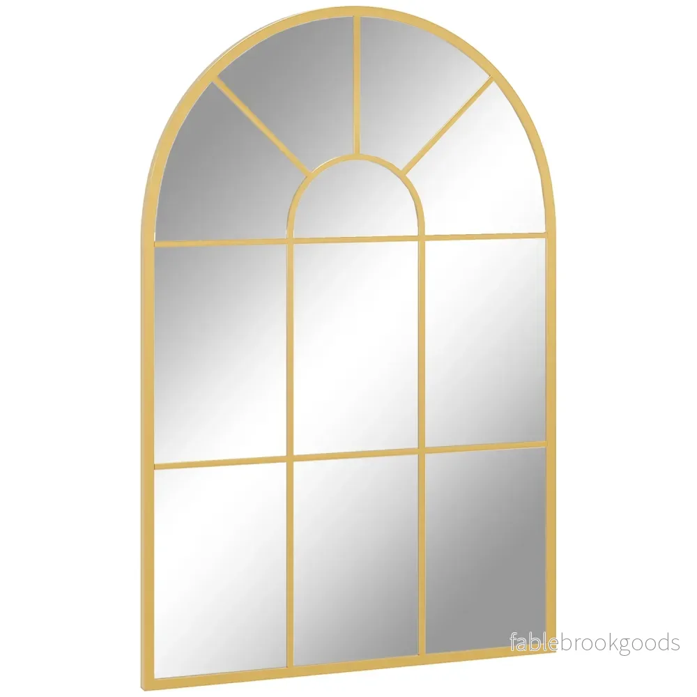 Guld dekorativ väggspegel – 91 x 60 cm, metallram