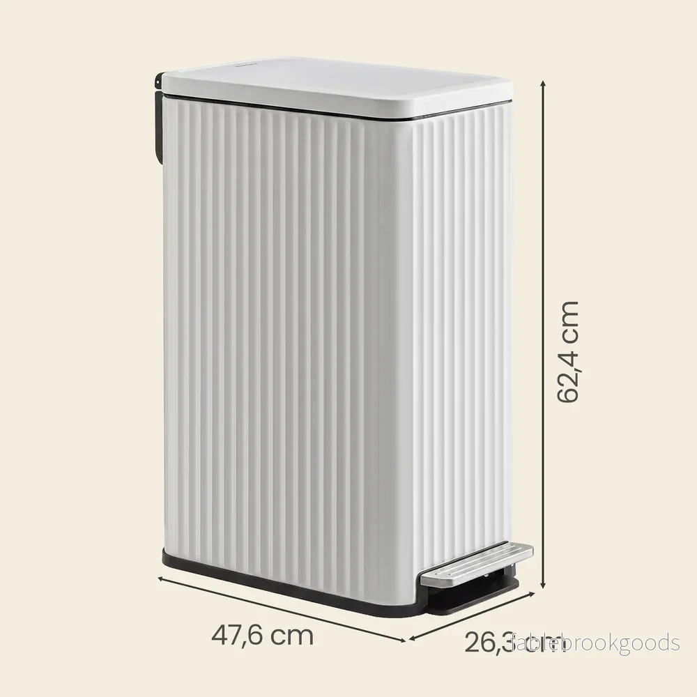 Pedaalemmer - 50 Liter - Soft-Close Deksel - Staal - Wit - Bild 3