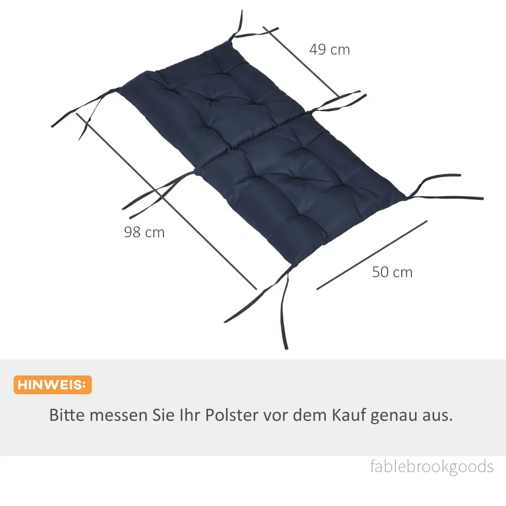 Set med dynor till utomhusstolar, 98x50 cm, mörkblå, 8 cm tjock - Bild 3