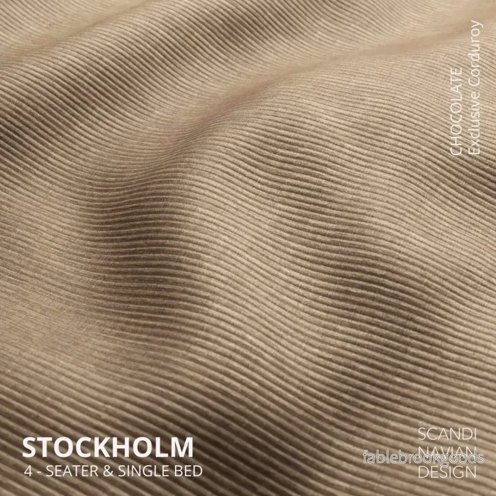 Stockholm 4-seater sofa/single bed Exclusive Corduroy Chocolate removable & washable cover - Bild 3