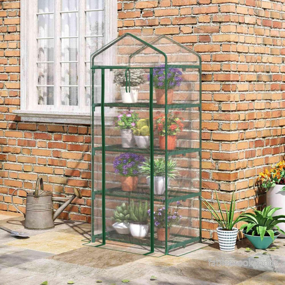 Grönt kallram Växthus för tomater, 4 hyllor, 70x50x160 cm - Bild 2