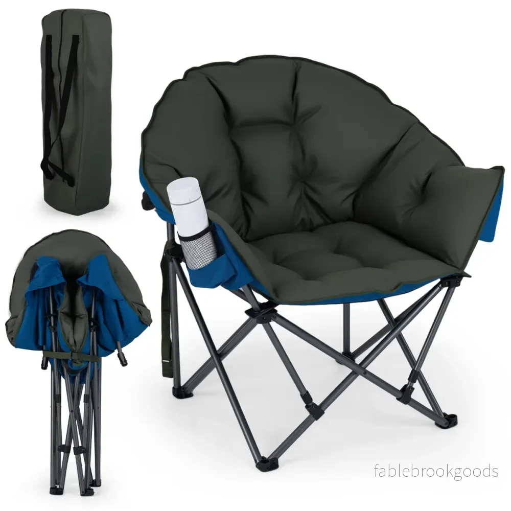 Hopbar – Campingstol Bärbar Polstrad Hopstol Extra Stor Fiskestol – 227 kg – Grön