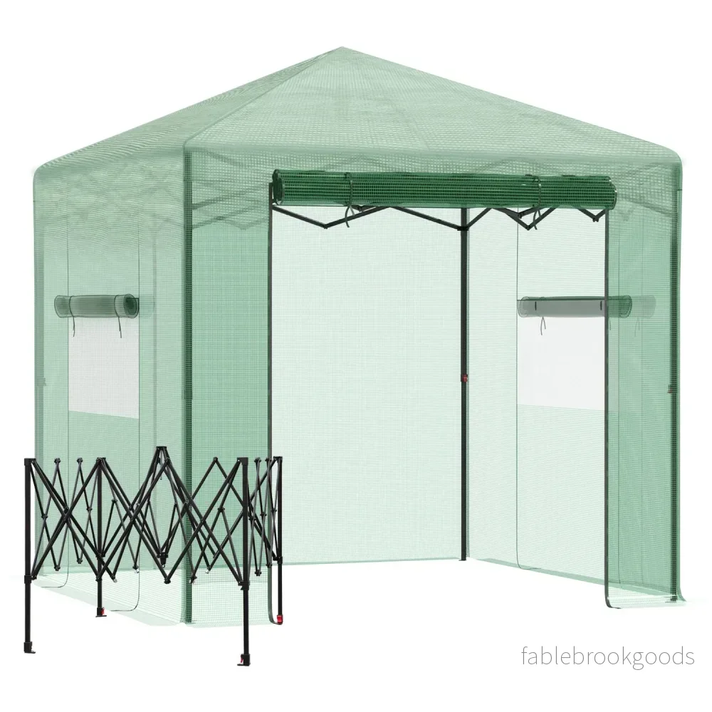 Växthus för växter, Roll-Up Dörr & Fönster, 238x178x240cm