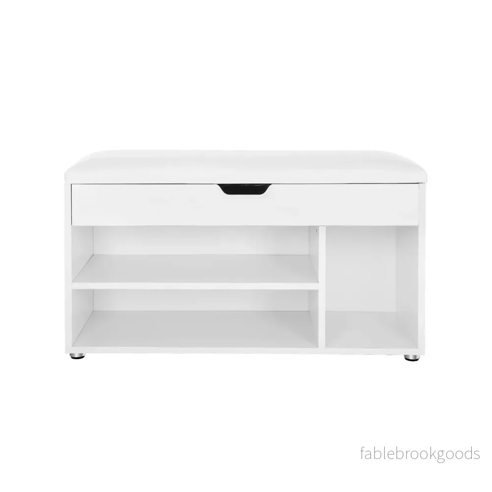 Shoe Bank – med sittdynor – 3 fack – vitt Shoe Bank – med sittdynor – 3 fack – vitt