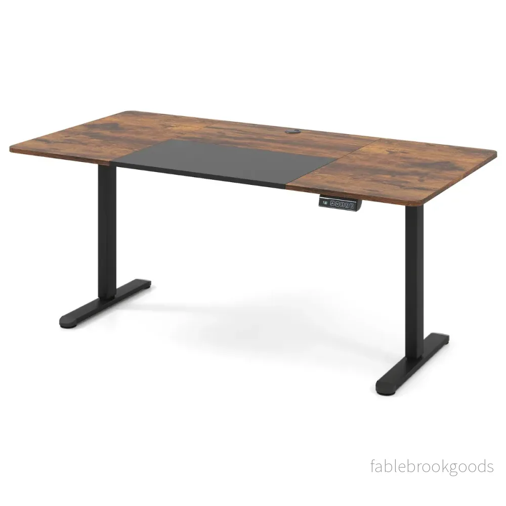 Elektriskt – ståbord höj och sänkbart skrivbord ergonomiskt sitt Brunt – 140 x 70 cm – Brun