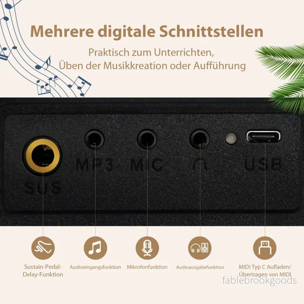 Elektronisk – klaviatur tangentbord Elektriskt piano Digital keyboard Musikinstrumentset – 88 – Svart och vit - Bild 2
