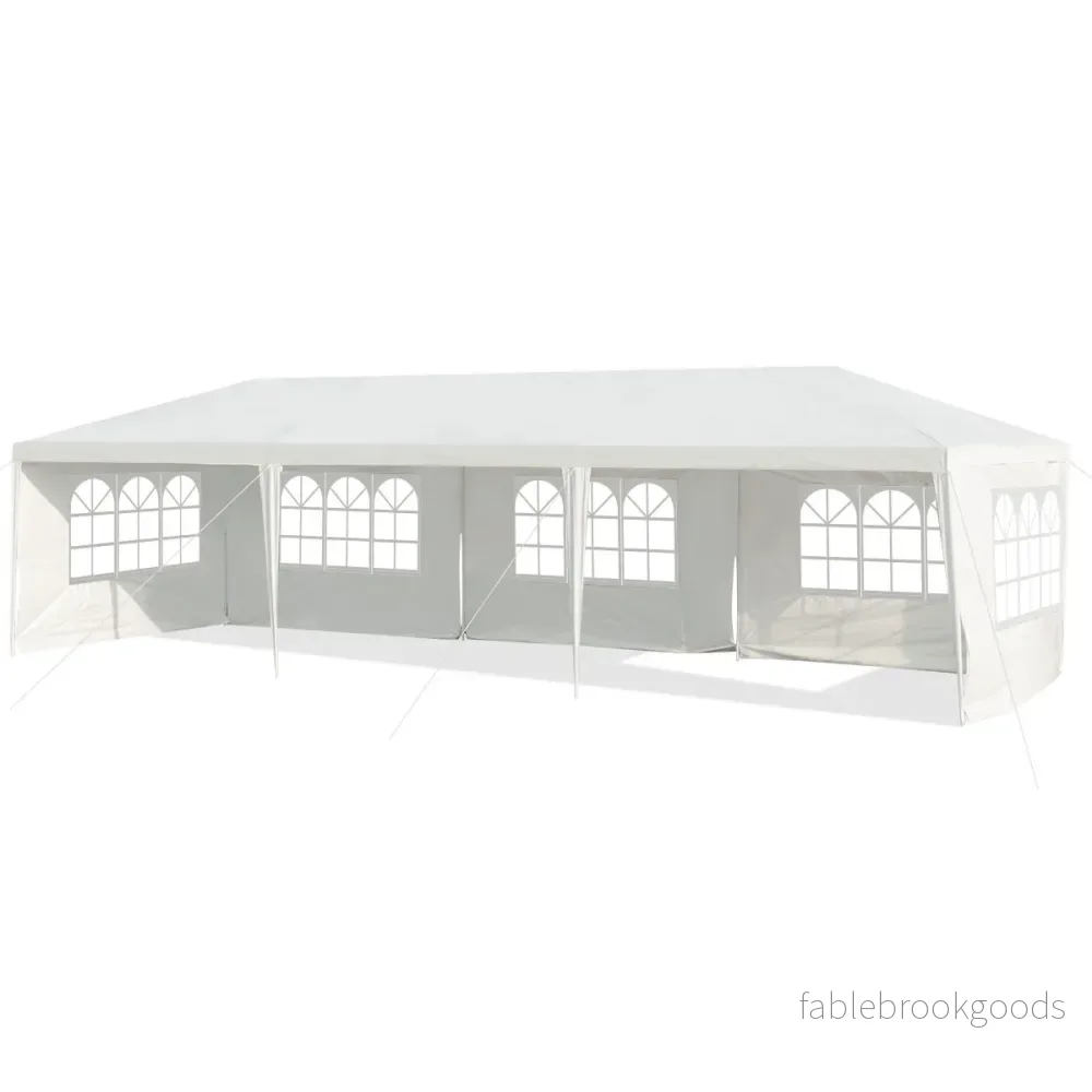 Paviljongtält – Trädgård med avtagbara sidoväggar – 5 3 x 9 m – Vit - Bild 3