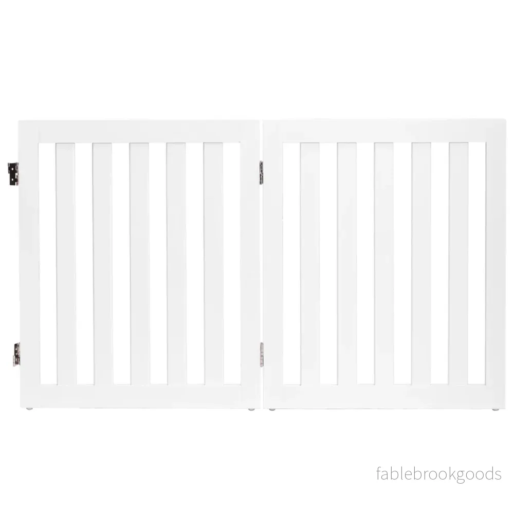 Hundspärr – Hög Skyddsport Trä Vikbar Paneler – 60 cm 2 – Vit - Bild 3
