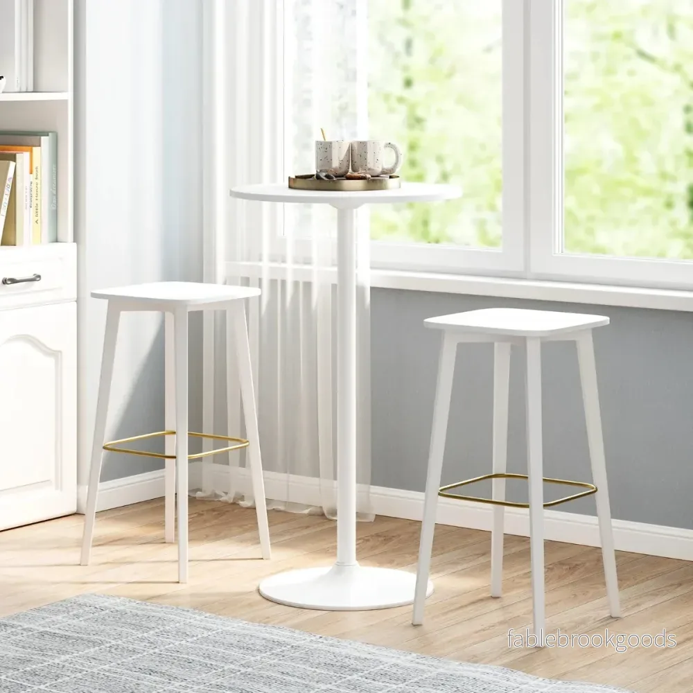 pack – ståbord i barbord och matbord Höj sänkbart bistrobord Vitt – 2 Ø 60 cm 2 1 – Vit - Bild 3