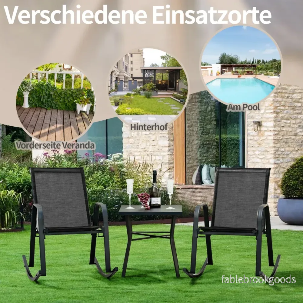 Set – med gungstolar ventilerande tygsits Ergonomisk gunga – 2 – Svart - Bild 3