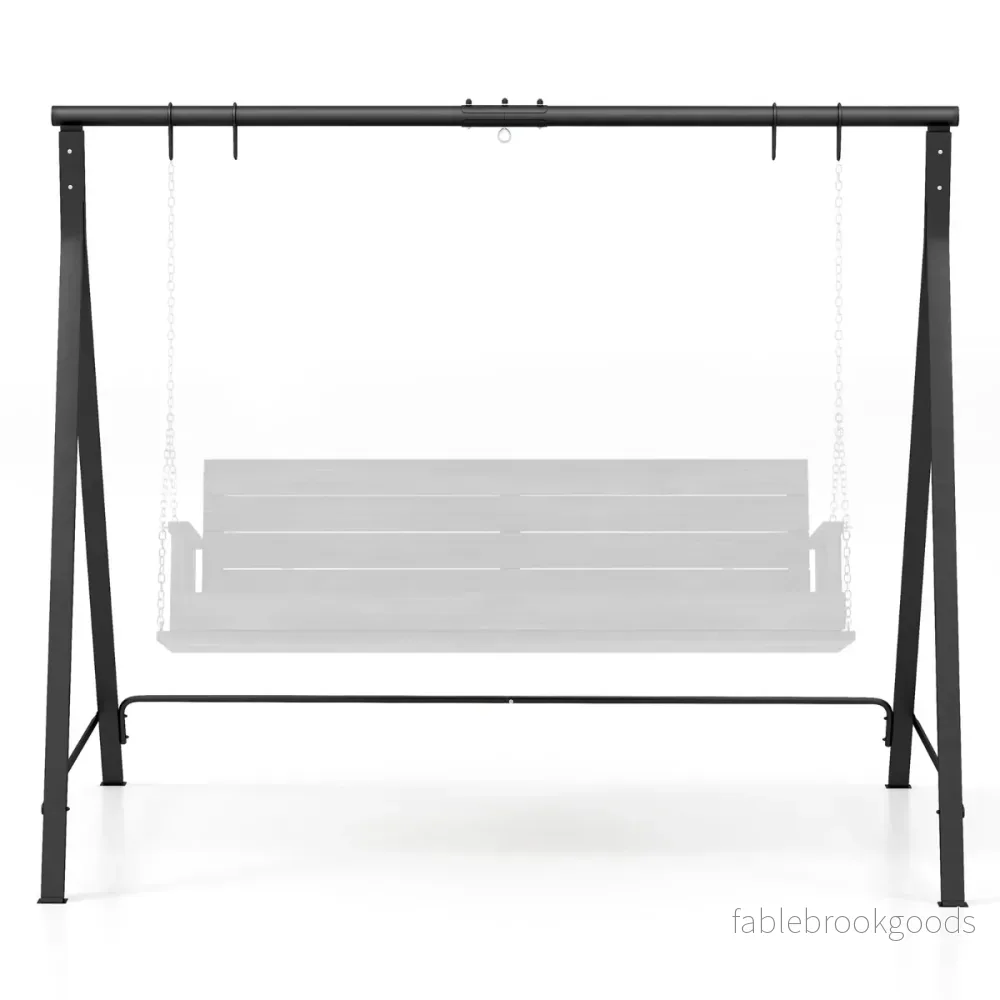 Gungstativ – i metall med hängande ringar Gungställning – 5 210 x 115 x 175 cm – Svart
