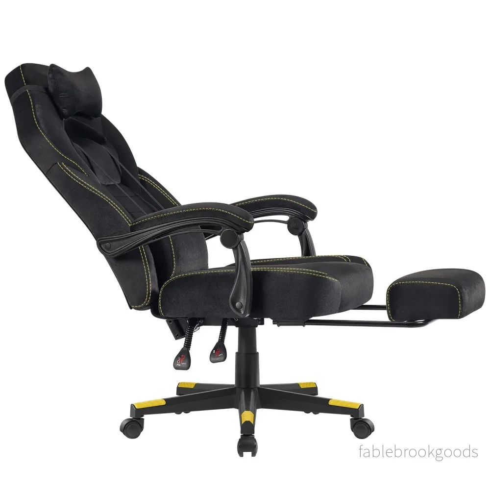 Gamingstoel - Ergonomisch - Met Voetensteun - Verstelbare Hoofdsteun - Zwart - Bild 2