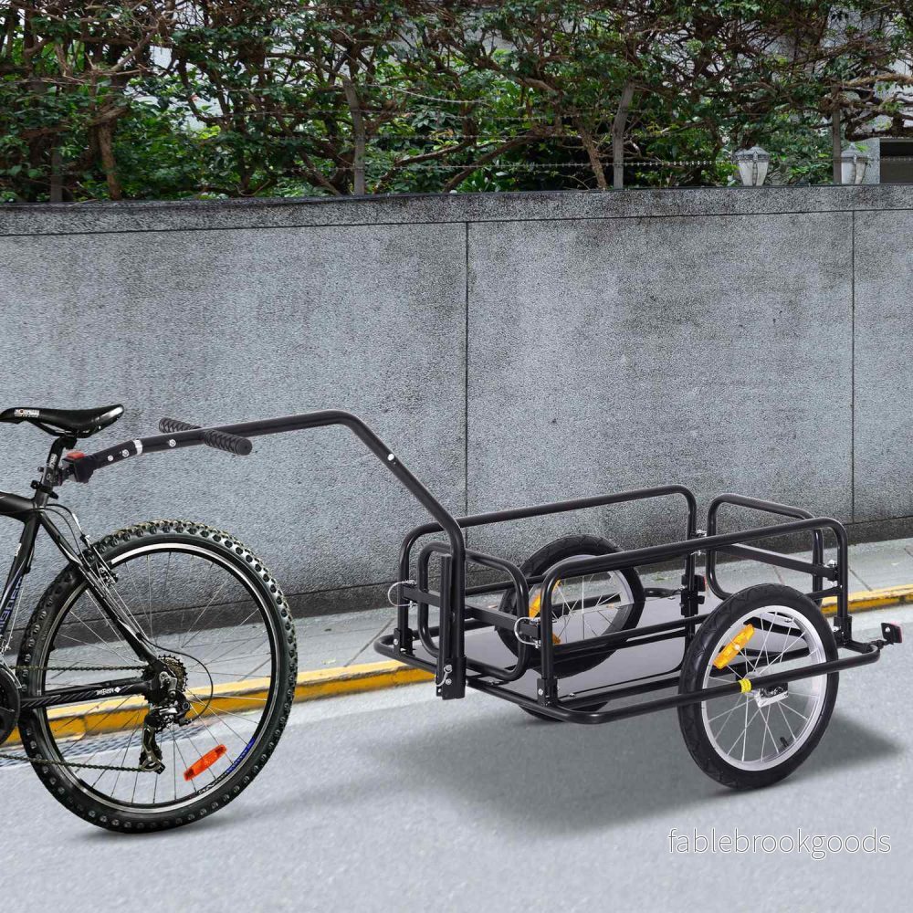 Cykellastvagn, 40 kg kapacitet, hopfällbar, svart - Bild 2