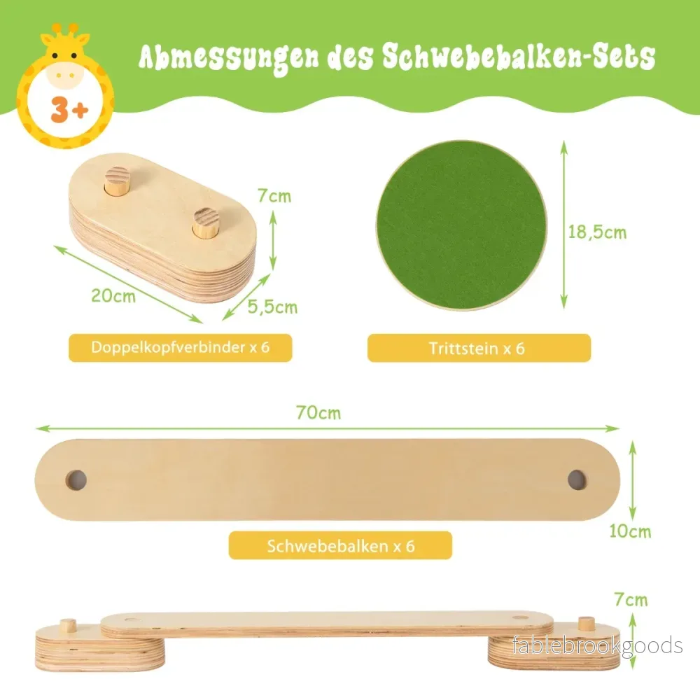 delad – balansbalk med balanseringsstenar fritt kombinerade av trä för barn – 12 6 – Natur - Bild 2